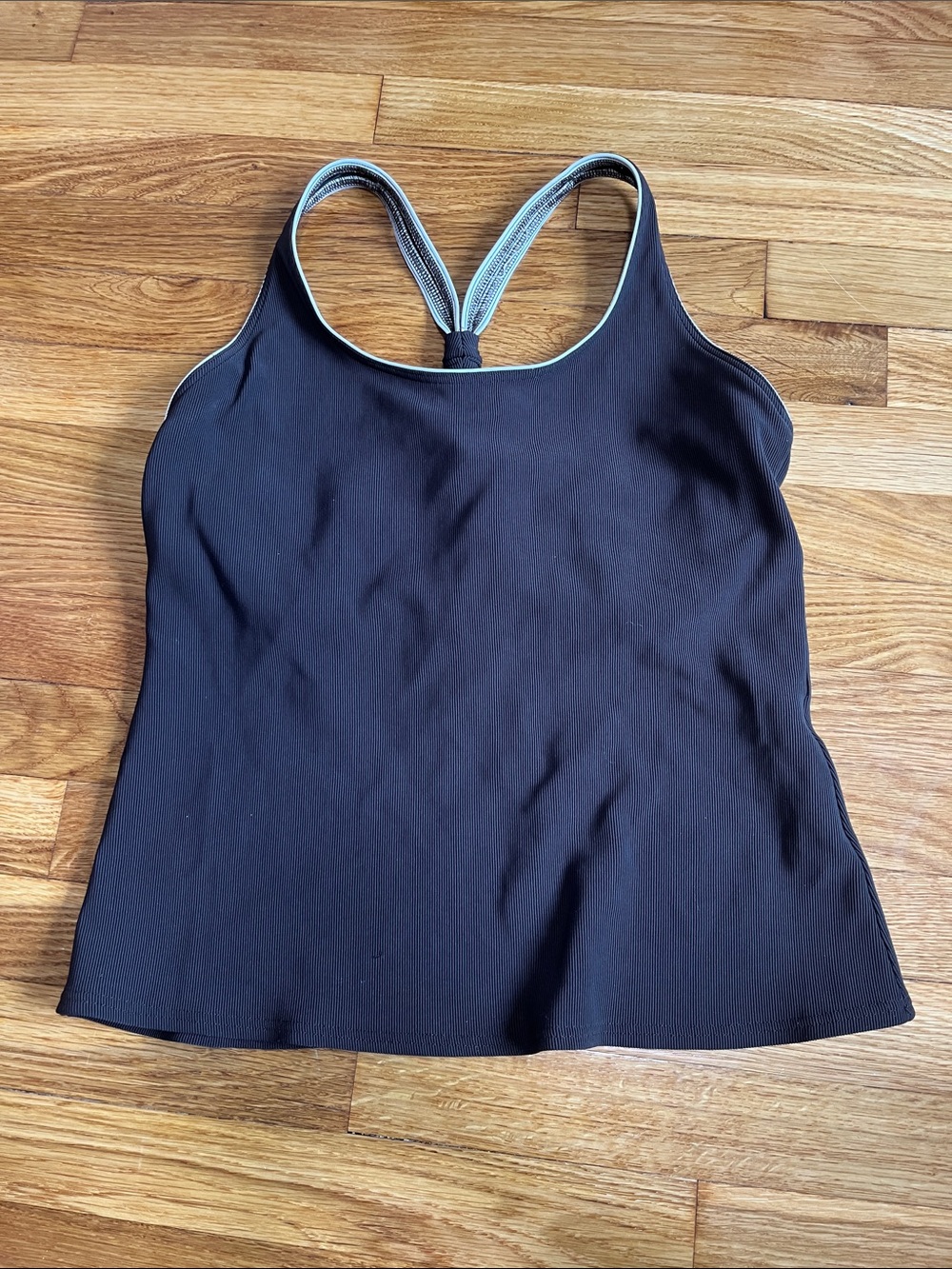 Lands End Ribbed Racerback Tankini Top